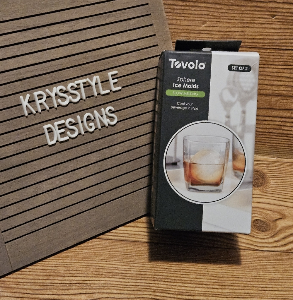 TEVOLO Sphere Ice Molds Slow Melting Ball Shaped Cocktail Ice 2 Molds